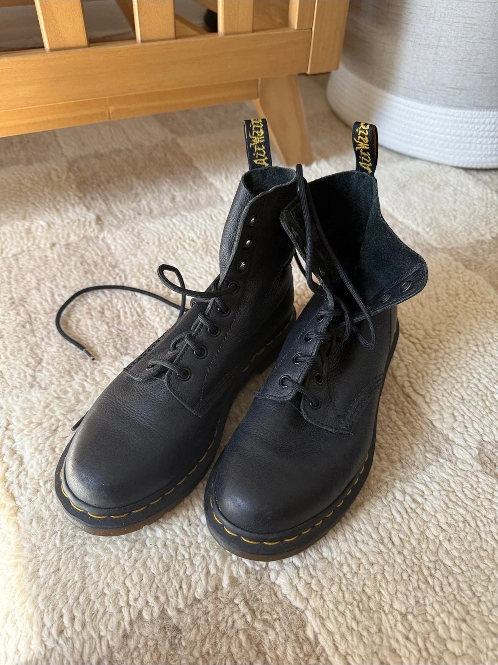 Dr. Martens Black Vegan Leather Lace-Up Boots